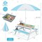 Outdoor 3-in-1 Kids Play Table with Water Sand, Umbrella, and Storage Boxes